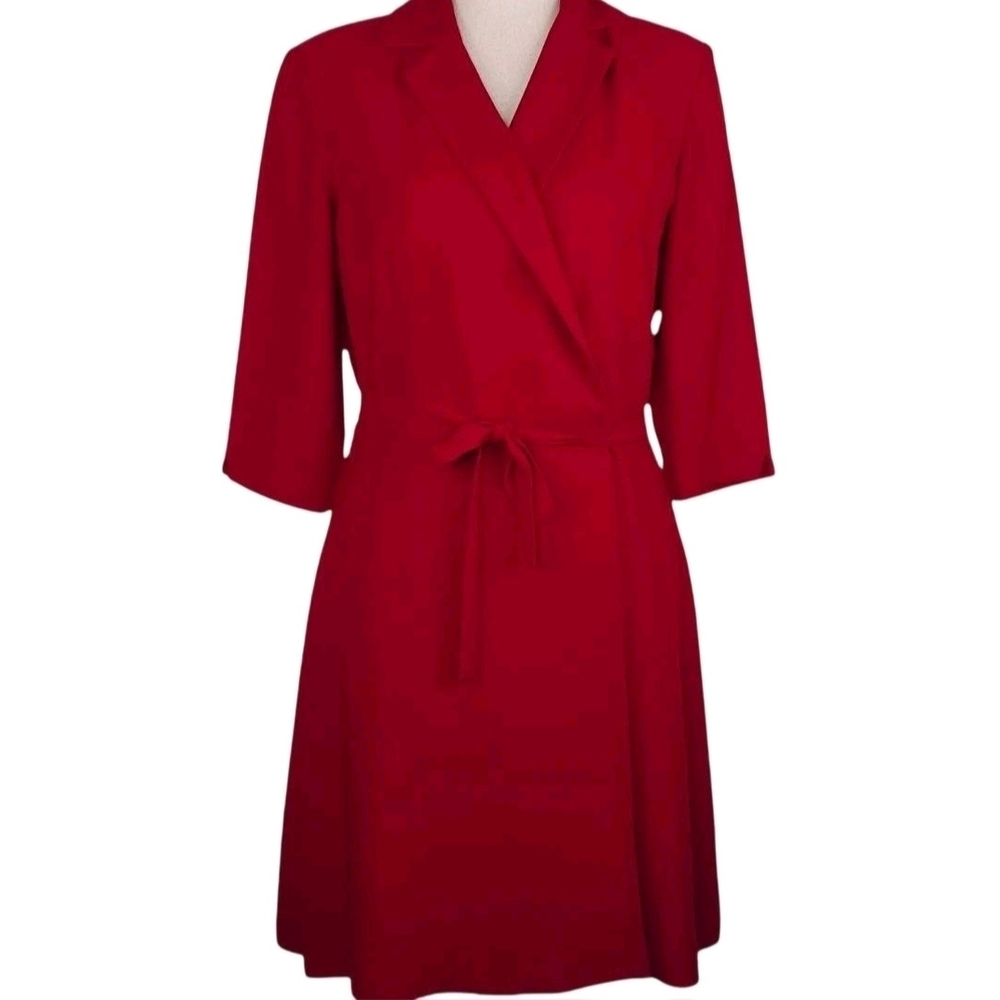 Talbots Red Wrap Dress - Picture 3 of 10